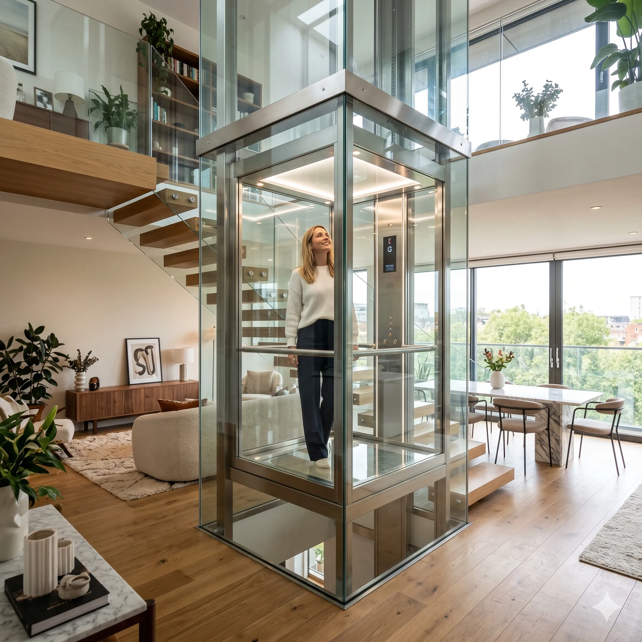 Square Glass Elevator